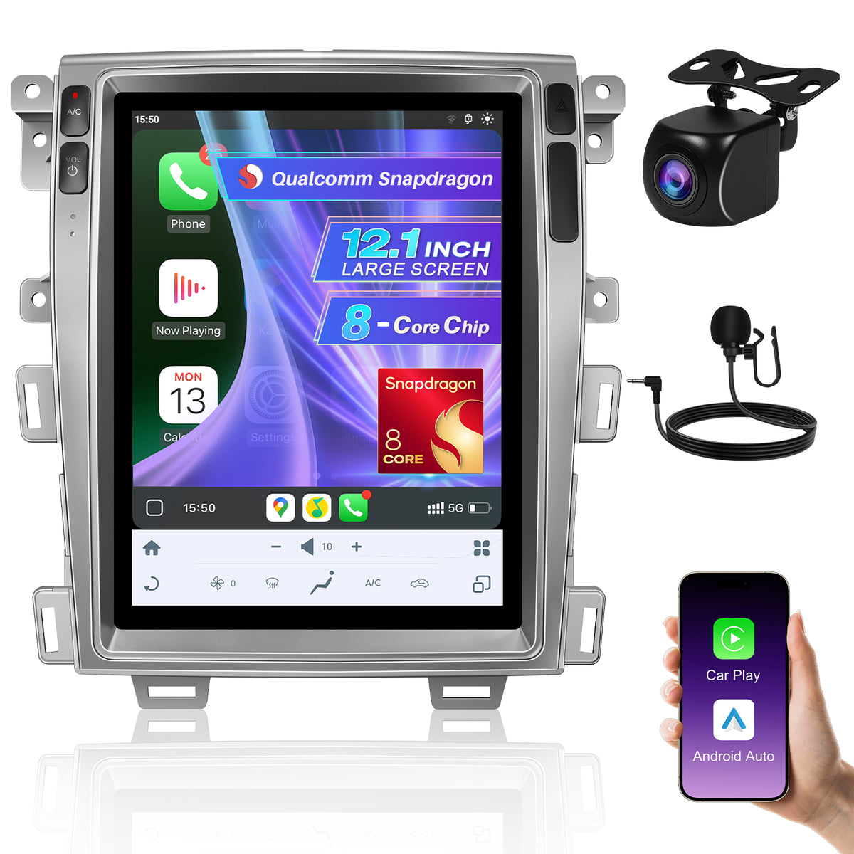 12.1" Vertical Android Car Stereo for Ford Edge 2009-2014 | CarPlay