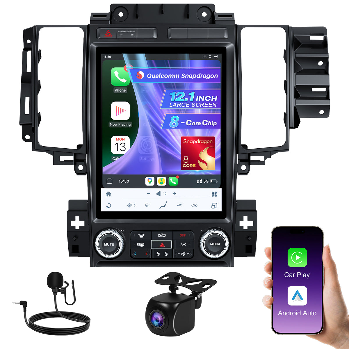 12.1" Vertical Android Car Stereo for Ford Taurus 2012-2014 | CarPlay