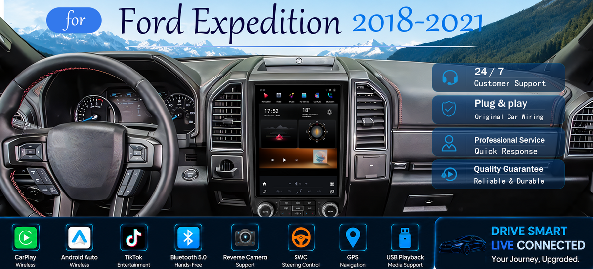 12.1" Vertical Android Car Stereo for Ford Expedition 2018-2021 | CarPlay