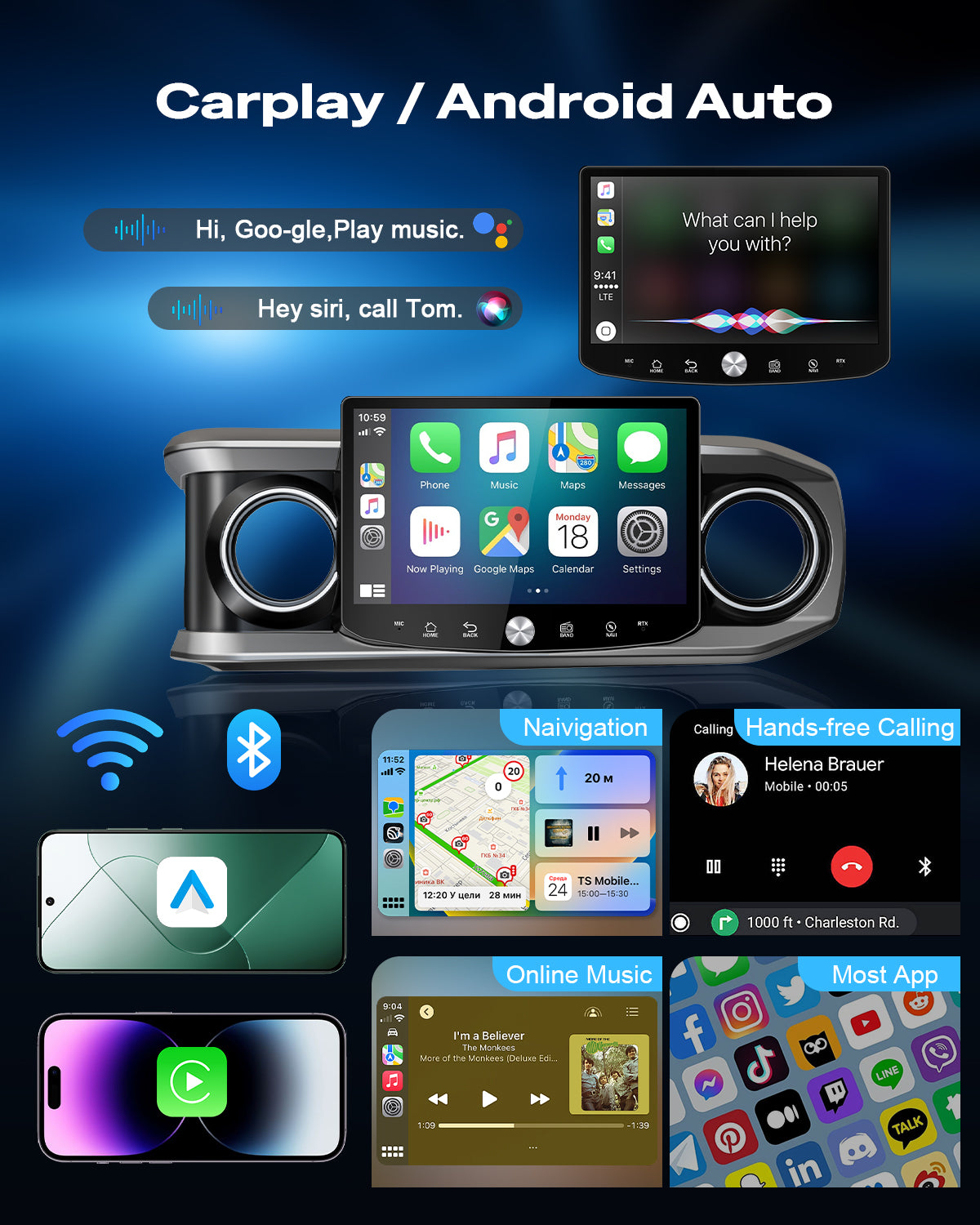 11.5" 2K Android Car Stereo for Toyota Tacoma 2016-2023 | Carplay