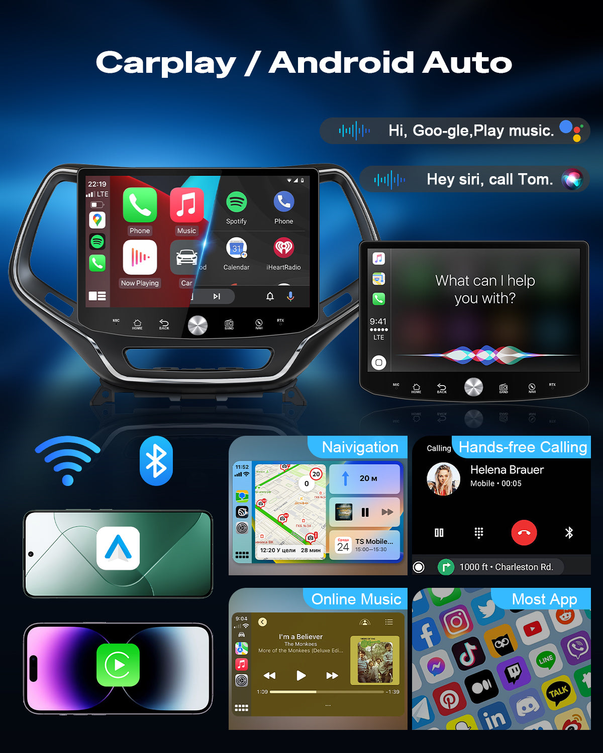 11.5" 2K Android Car Stereo for Jeep Cherokee 2014-2021 | Carplay