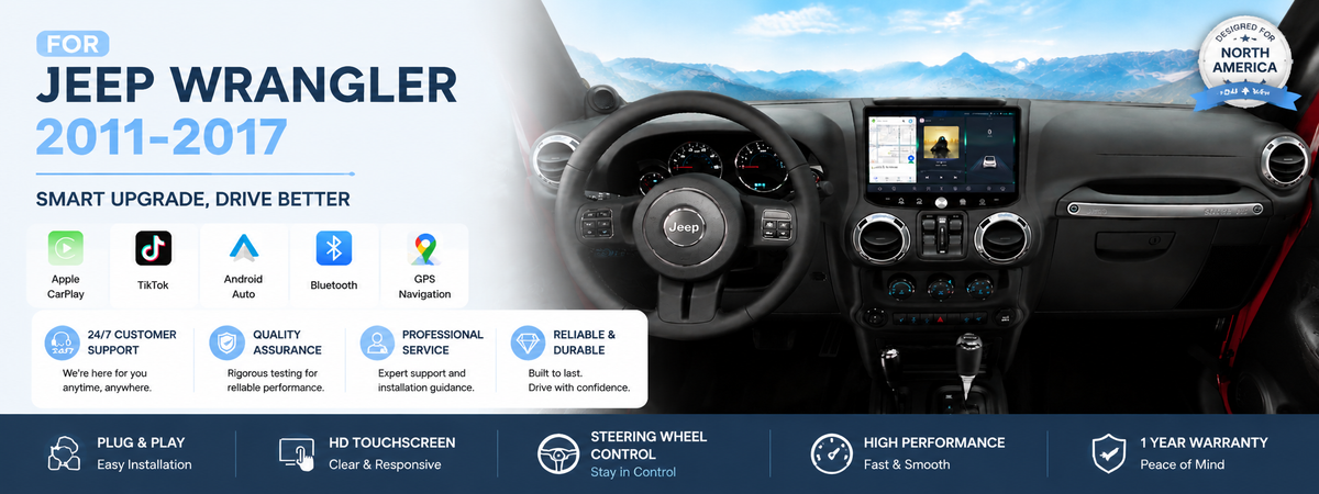 11.5" 2K Android Car Stereo for Jeep Wrangler 2011-2017 | CarPlay
