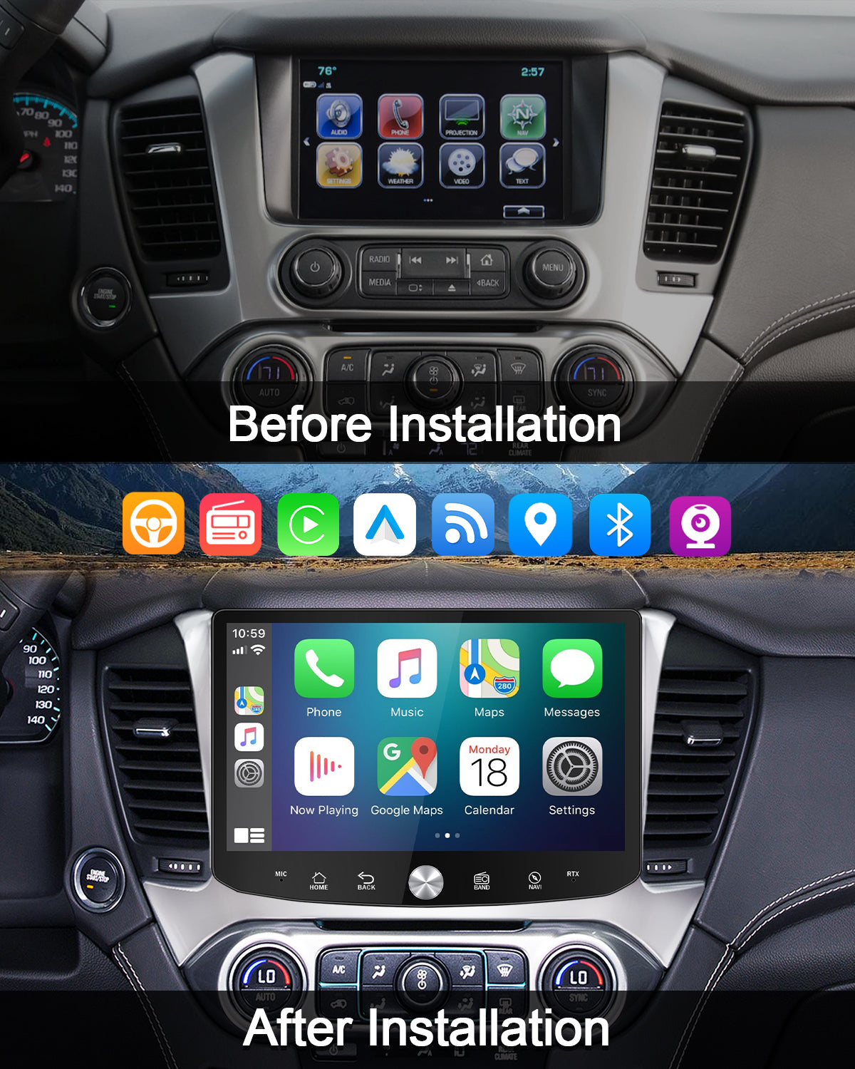 11.5" 2K Android Car Stereo for Chevrolet Tahoe 2015-2019 | Carplay