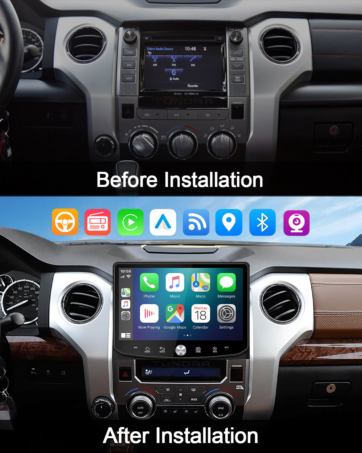 11.5" 2K Android Car Stereo for Toyota Tundra 2014-2021 | CarPlay