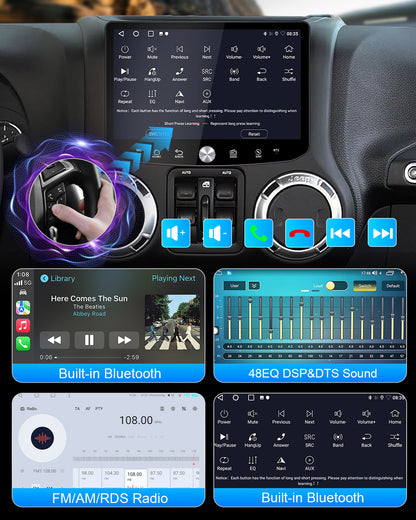 11.5" 2K Android Car Stereo for Jeep Wrangler 2011-2017 | CarPlay