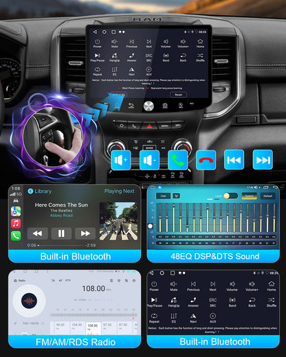11.5" 2K Android Car Stereo for Ram 1500/2500 2019-2023 | Carplay