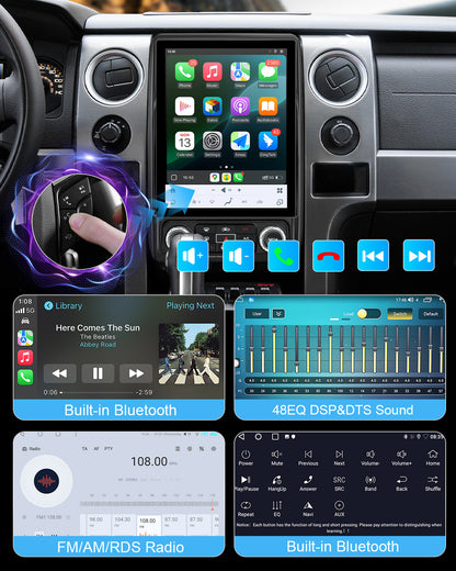 12.1" Vertical Android Car Stereo for Ford F-150 2013-2014 | CarPlay