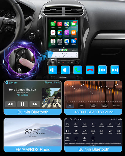 12.1" Vertical Android Car Stereo for Ford Explorer 2011-2019 | CarPlay
