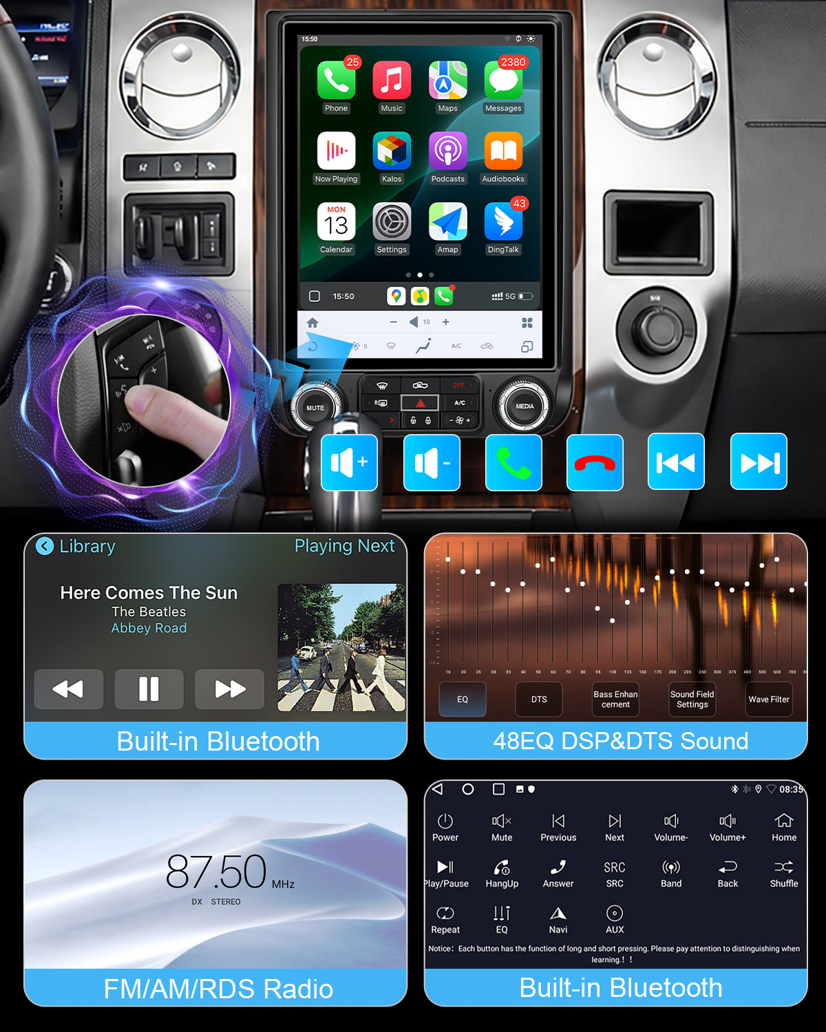 12.1" Vertical Android Car Stereo for Ford Expedition 2015-2018 | Carplay
