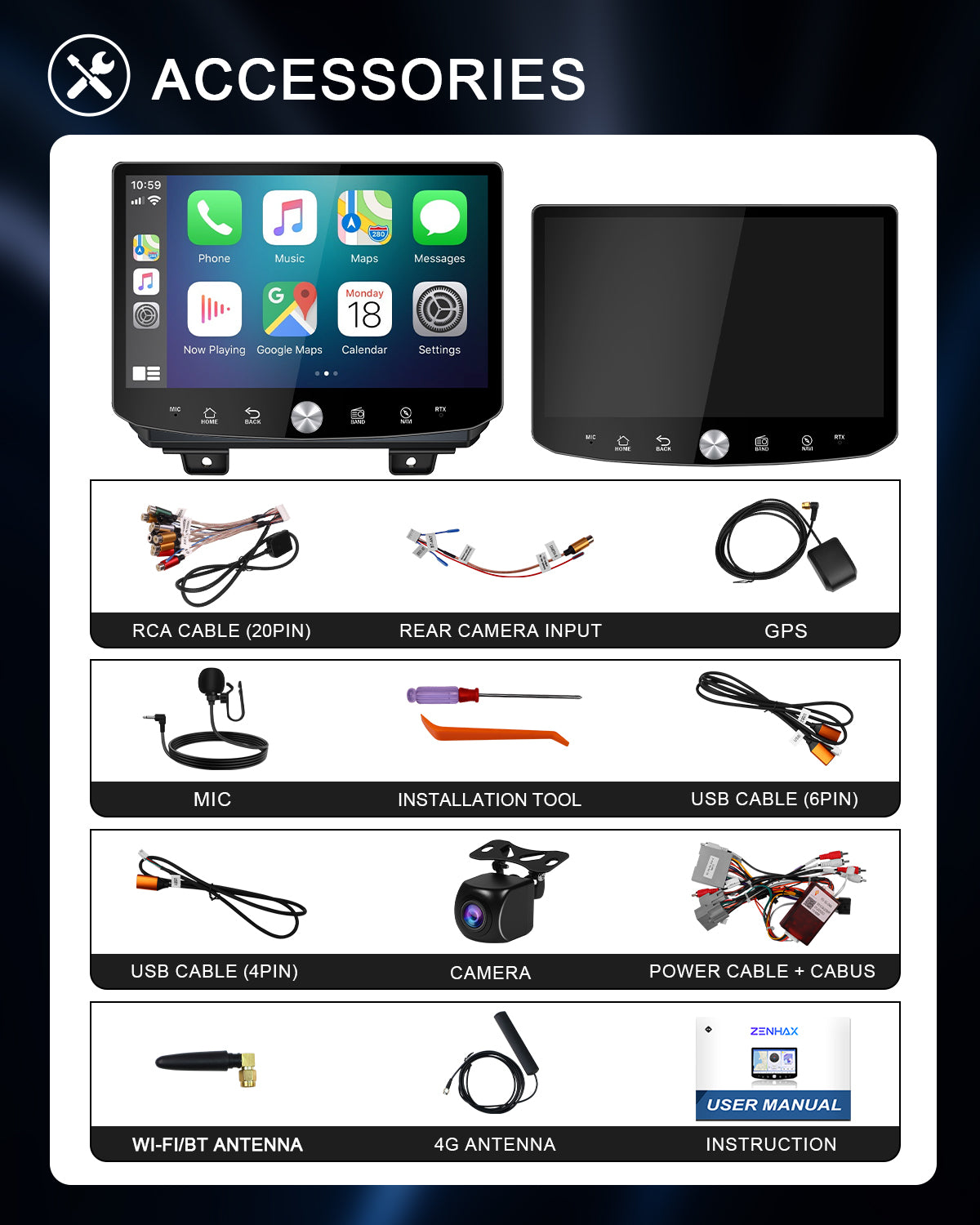 11.5" 2K Android Car Stereo for Jeep Wrangler JL 2018-2022 | Camera Retention