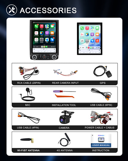 12.1" Vertical Android Car Stereo for Ford Expedition 2015-2018 | Carplay