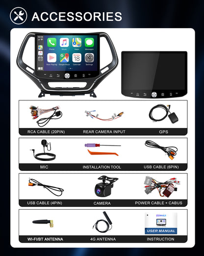 11.5" 2K Android Car Stereo for Jeep Cherokee 2014-2021 | Carplay