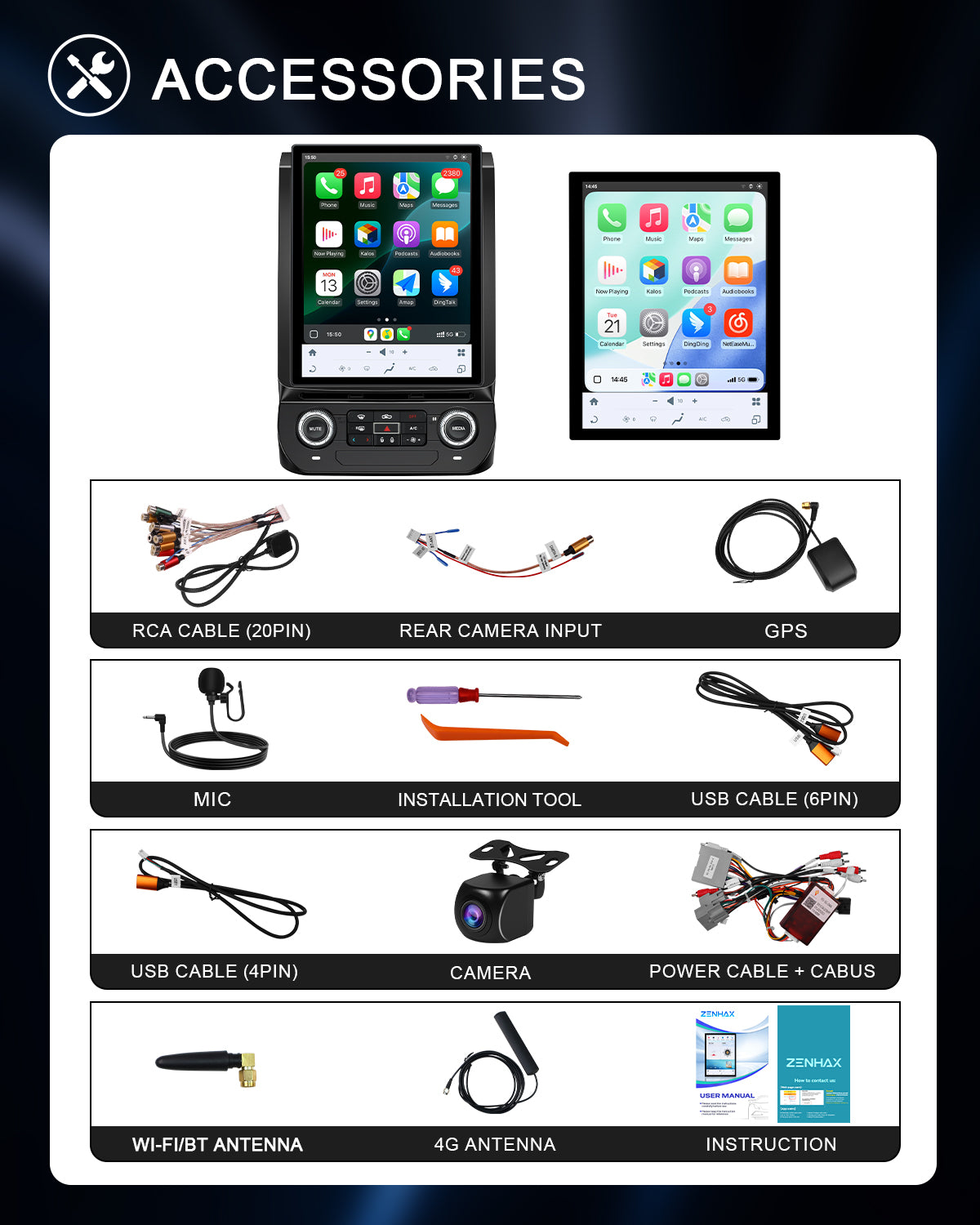 12.1" Vertical Android Car Stereo for Ford F-150 2015-2021 | CarPlay
