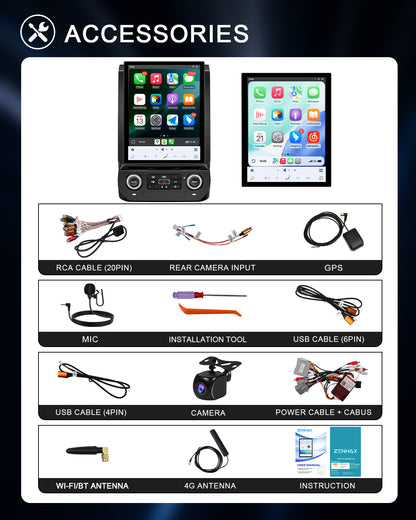 12.1" Vertical Android Car Stereo for Ford F-150 2015-2021 | CarPlay