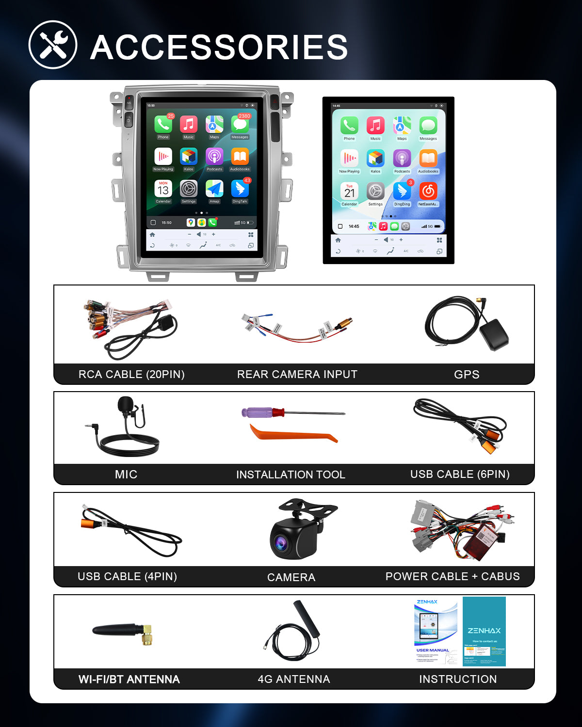 12.1" Vertical Android Car Stereo for Ford Edge 2009-2014 | CarPlay
