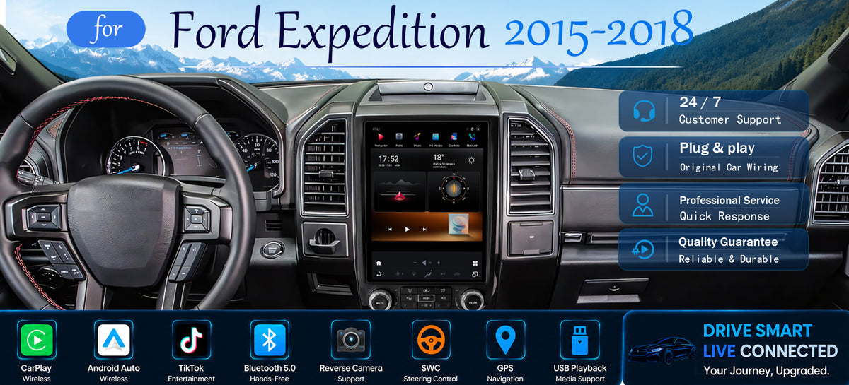 12.1" Vertical Android Car Stereo for Ford Expedition 2015-2018 | Carplay