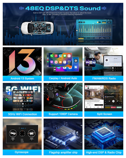 11.5" 2K Android Car Stereo for Jeep Wrangler JL 2018-2022 | Camera Retention