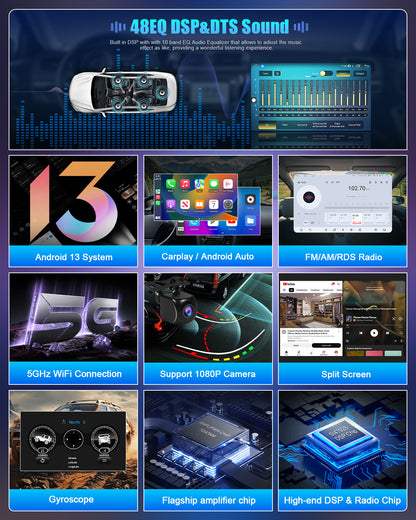 11.5" 2K Android Car Stereo for Toyota Tacoma 2005-2015 | CarPlay