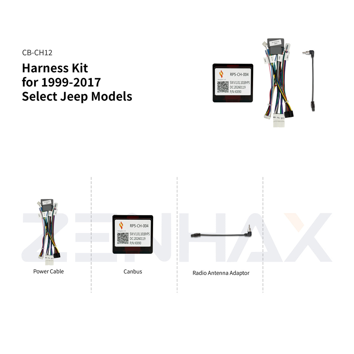 CB-CH12 matched wiring harness for KIT2-CH726