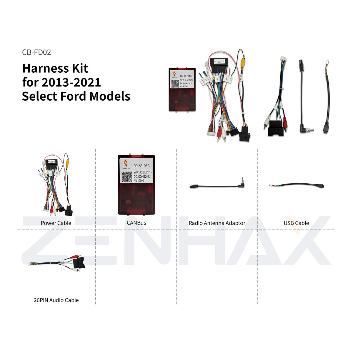 CB-FD02 matched wiring harness for KIT1-FD049