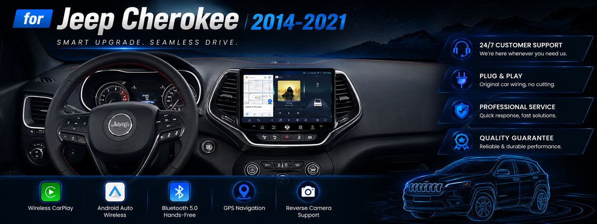 11.5" 2K Android Car Stereo for Jeep Cherokee 2014-2021 | Carplay