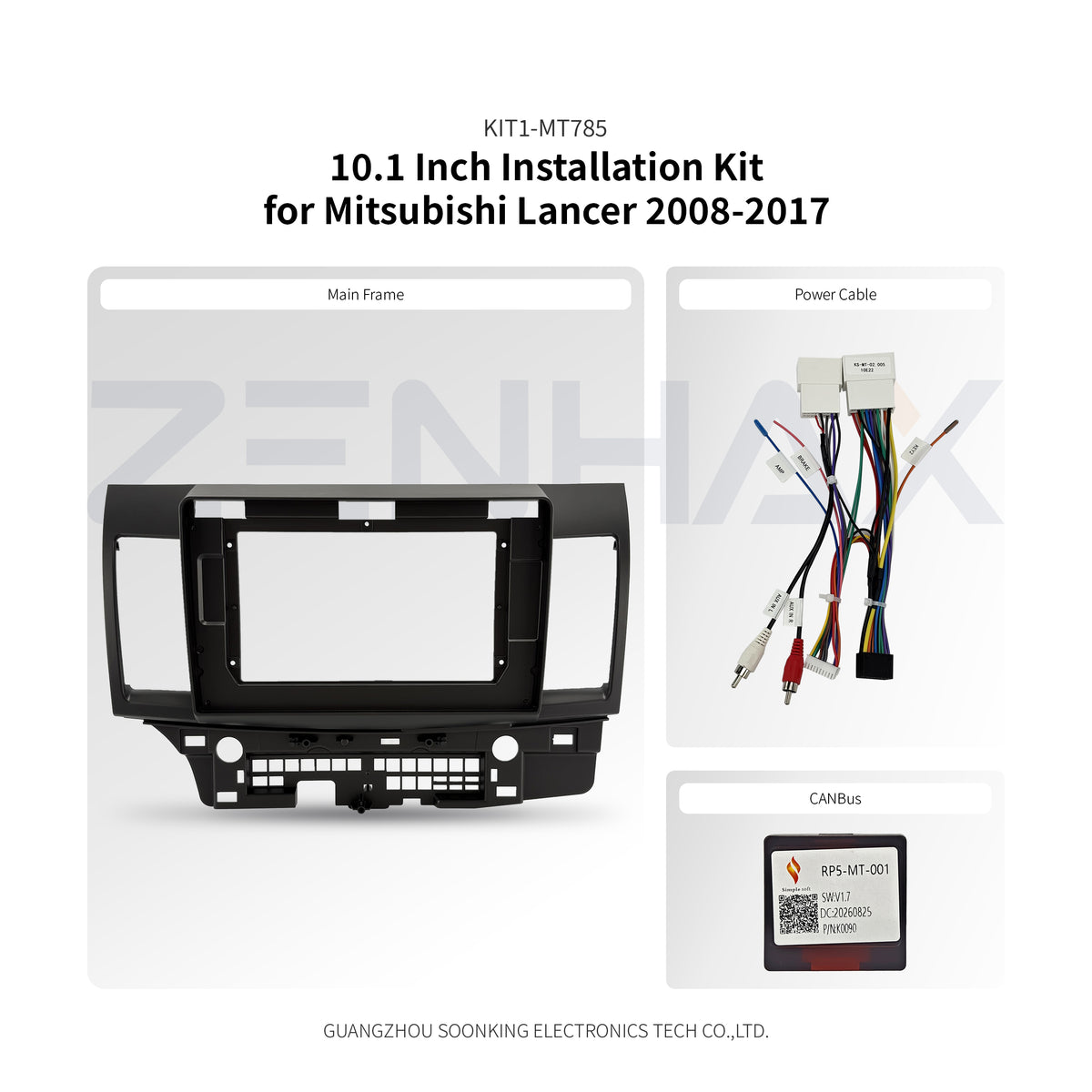 KIT1-MT785 complete installation kit for Mitsubishi Lancer 2008-2017