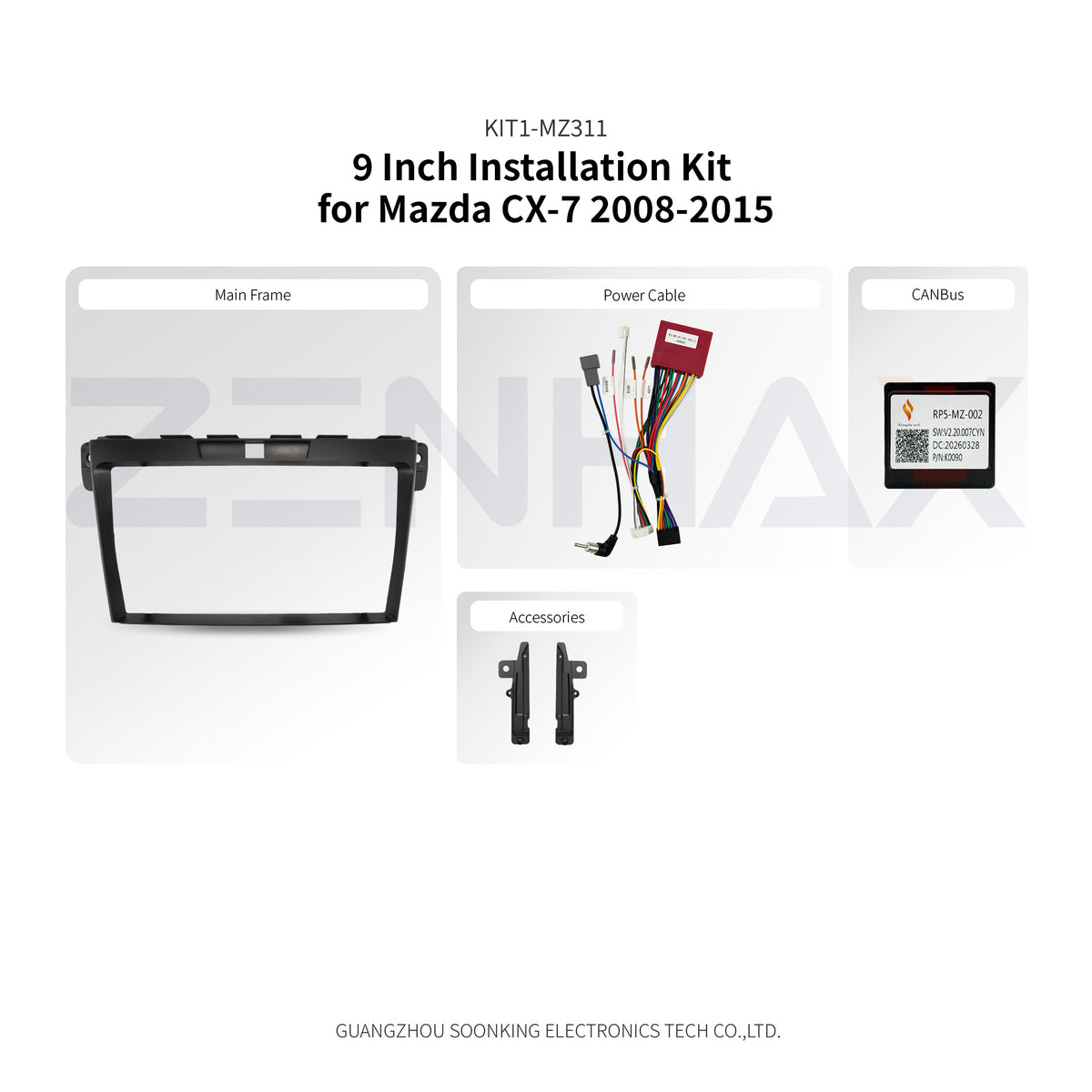 KIT1-MZ311 complete installation kit for Mazda CX-7 2008-2015