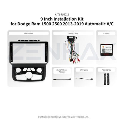 KIT1-RM016 complete installation kit for Dodge Ram 2013-2019 Automatic A/C