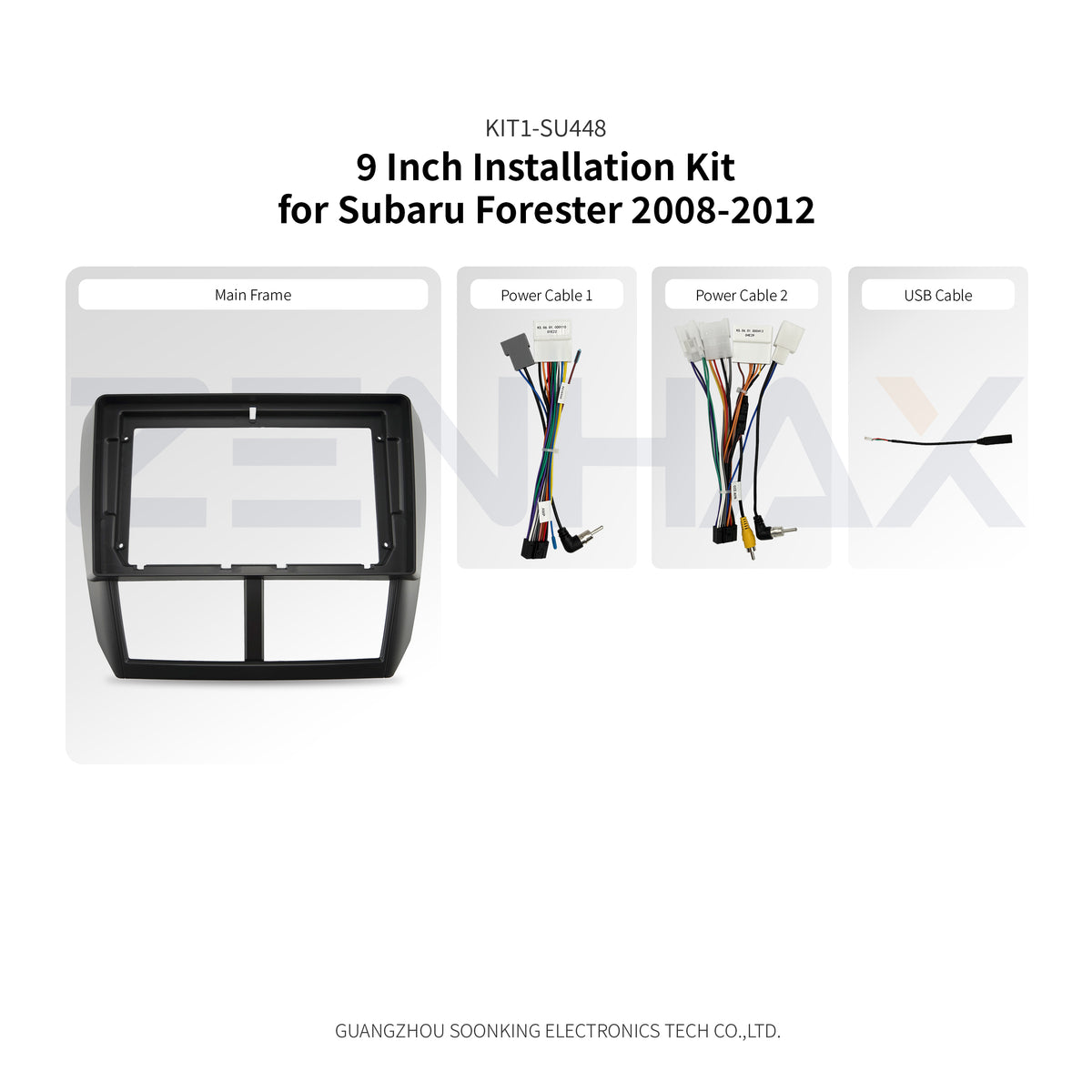 KIT1-SU448 complete installation kit for Subaru Forester 2008-2012 Matte Black