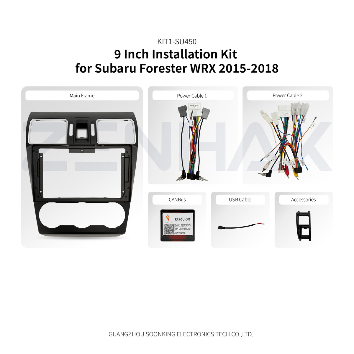 KIT1-SU450 complete installation kit for Subaru Forester/WRX 2016-2018
