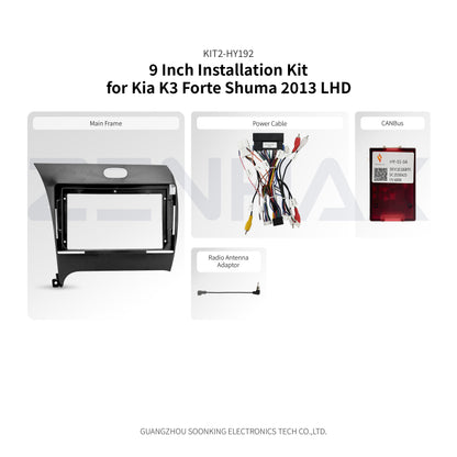KIT2-HY192 complete installation kit for Kia K3/Forte/Shuma 2013 LHD