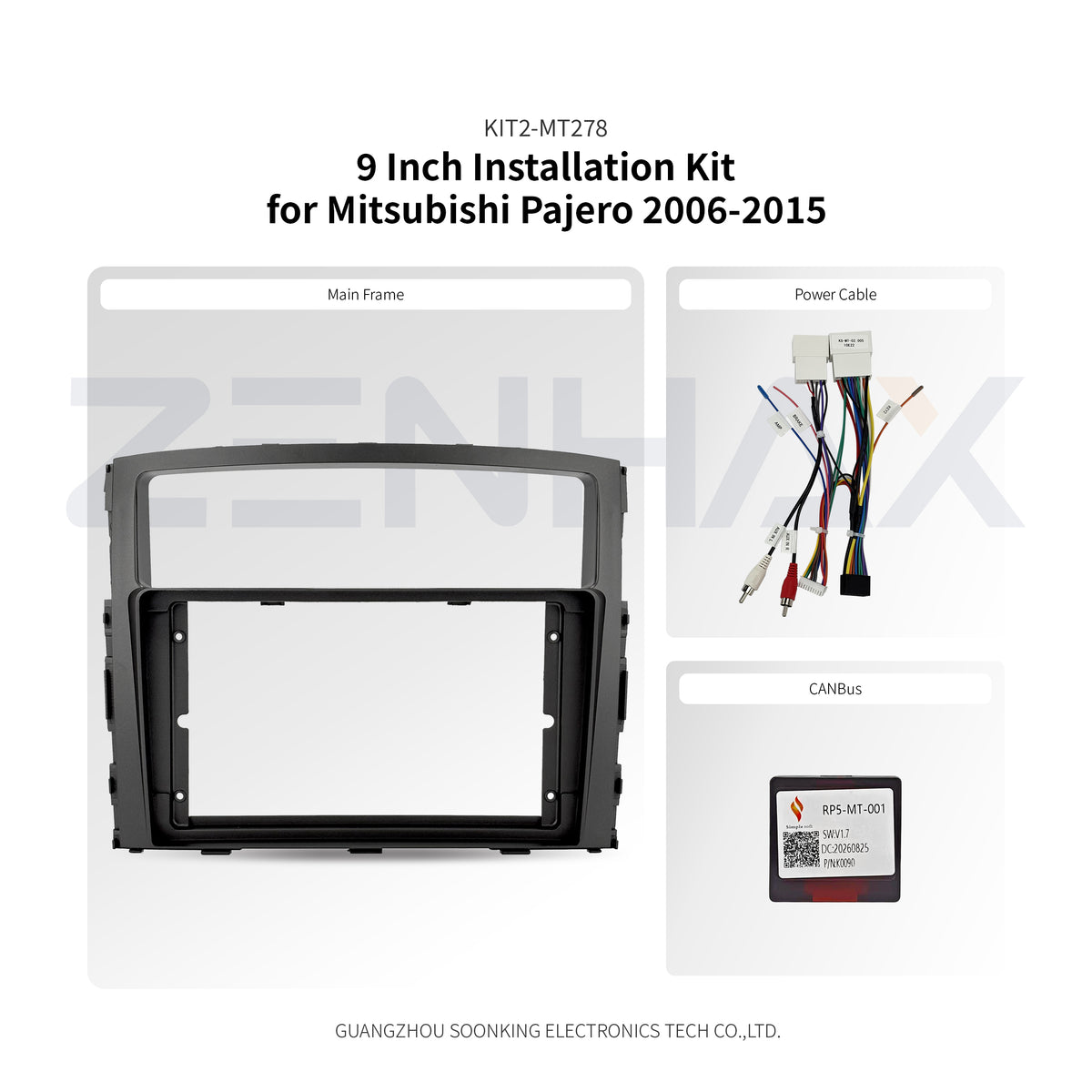 KIT2-MT278 complete installation kit for Mitsubishi Pajero 2006-2015
