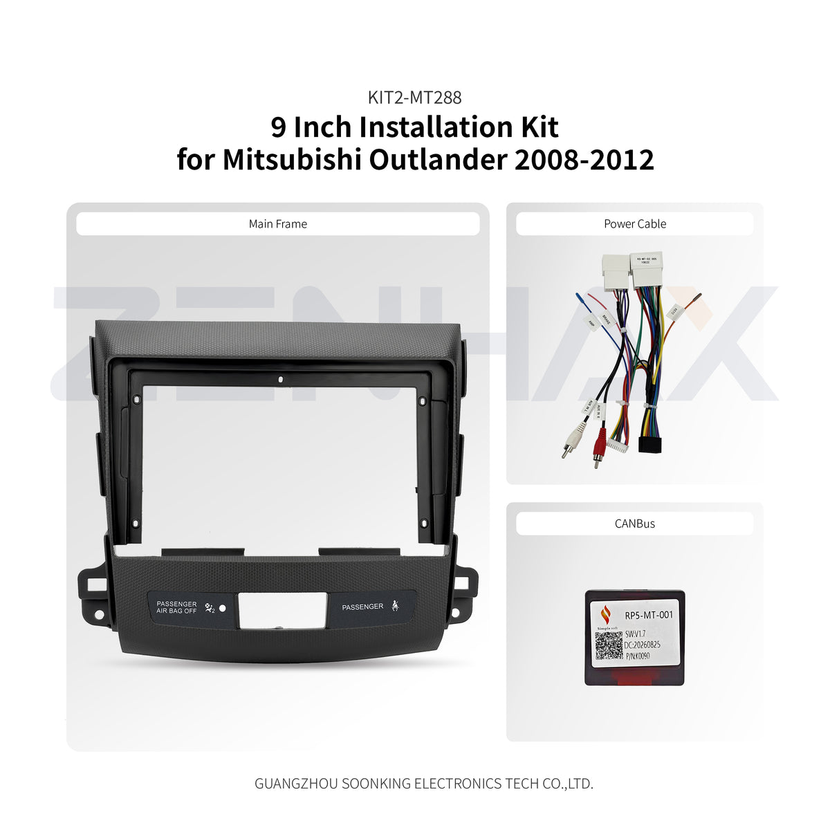 KIT2-MT288 complete installation kit for Mitsubishi Outlander 2008-2012