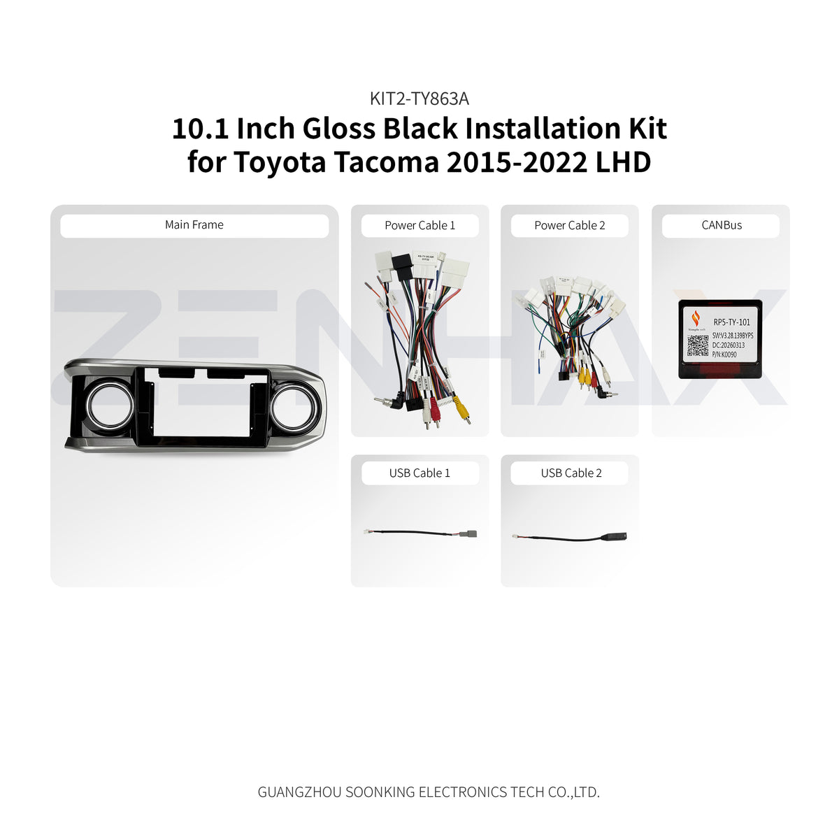 KIT2-TY863A complete installation kit for Toyota Tacoma 2015-2022