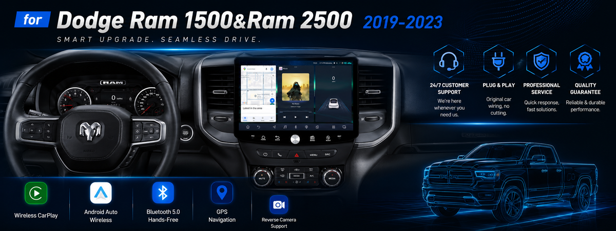 11.5" 2K Android Car Stereo for Ram 1500/2500 2019-2023 | Carplay