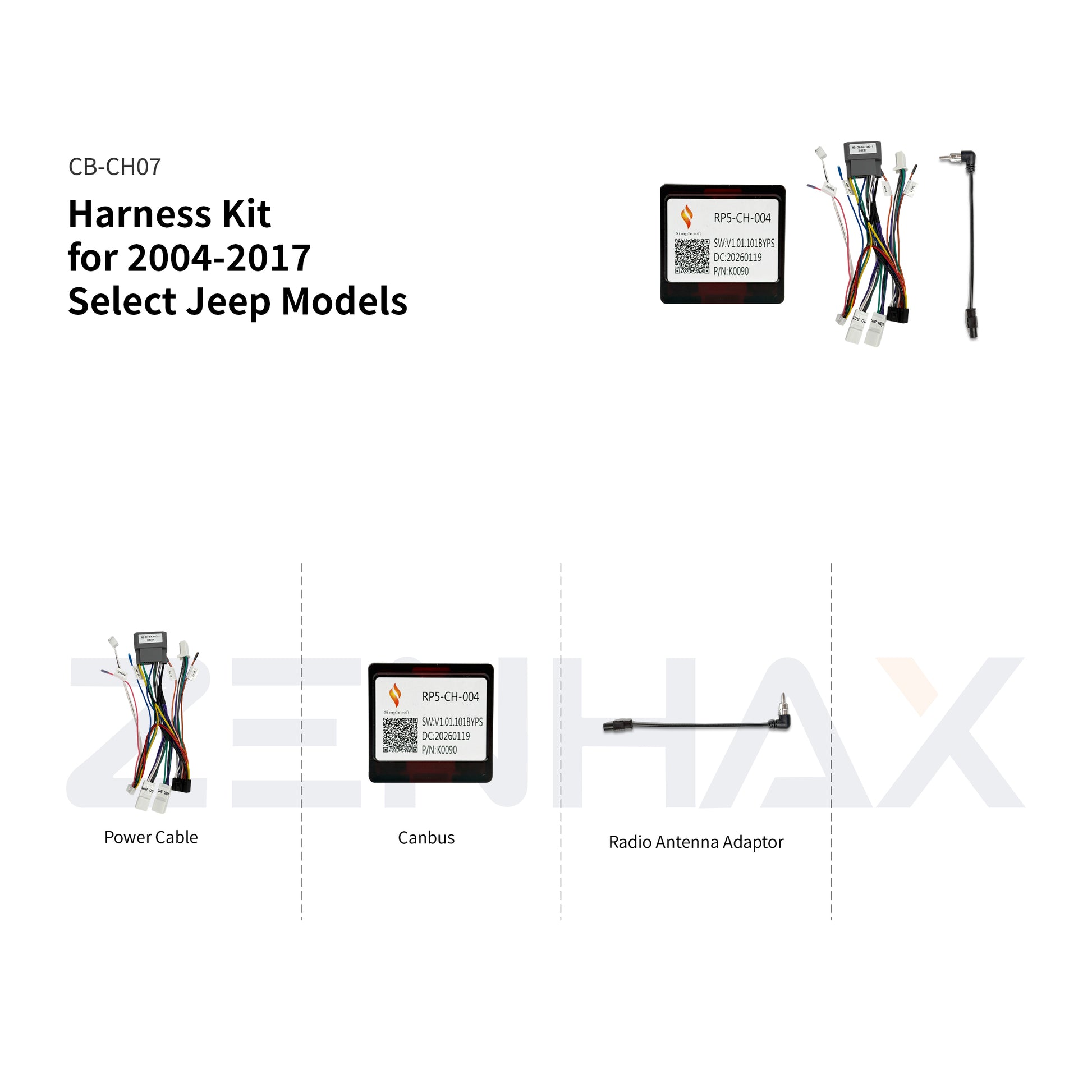 KIT1-CH010 matched wiring harness set for Jeep Grand Cherokee 2008-2012