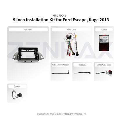 KIT1-FD041 complete installation kit for Ford Escape/Kuga 2013
