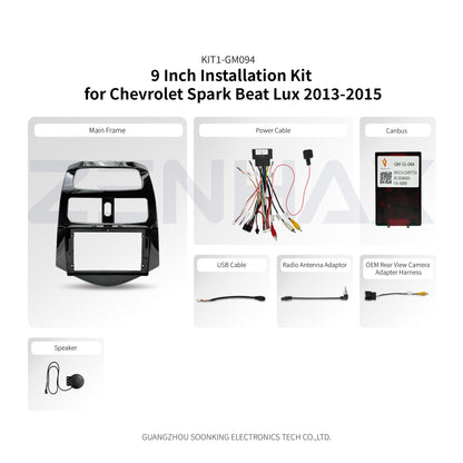 KIT1-GM094 complete installation kit for Chevrolet Spark/Beat Lux 2013-2015