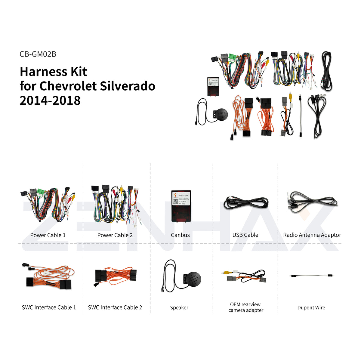 KIT1-GM743 matched wiring harness set for Chevrolet Silverado 2014-2018