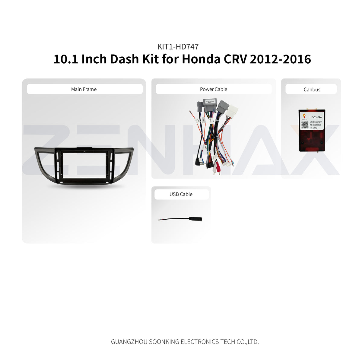 KIT1-HD747 complete installation kit for Honda CR-V 2012-2016