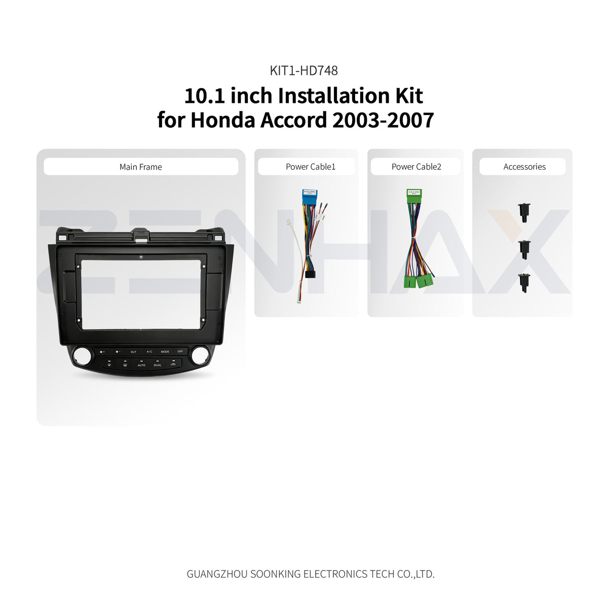 KIT1-HD748 complete installation kit for Honda Accord 2003-2007
