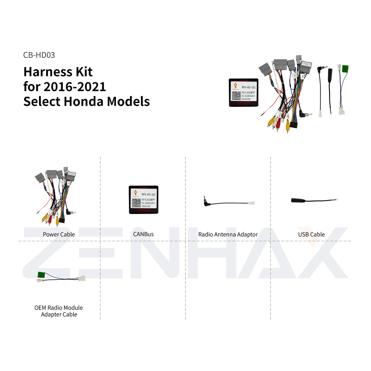 KIT1-HD754 matched wiring harness set for Honda Pilot 2016-2019