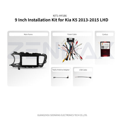 KIT1-HY186 complete installation kit for Kia K5 2013-2015 LHD