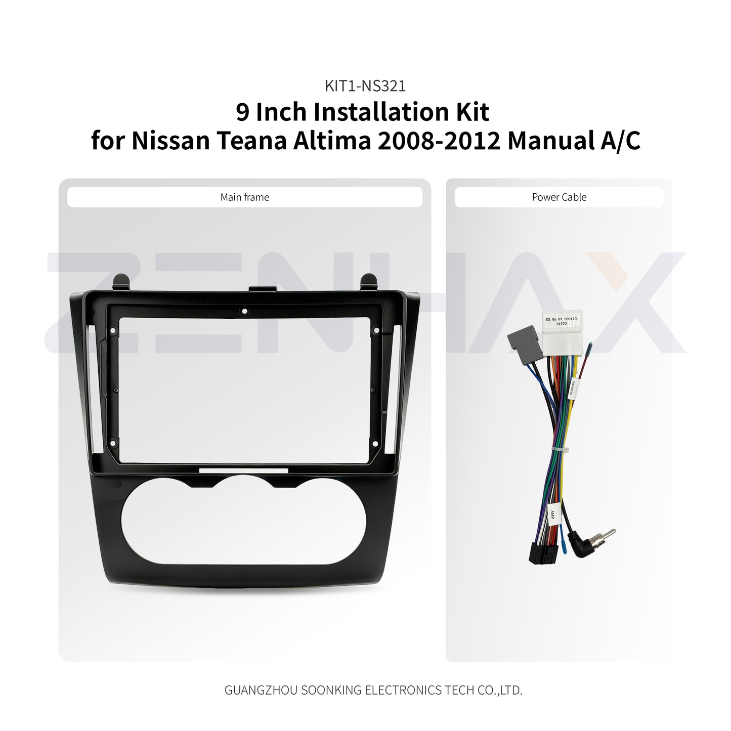 KIT1-NS321 complete installation kit for Nissan Teana/Altima 2008-2012 Manual A/C