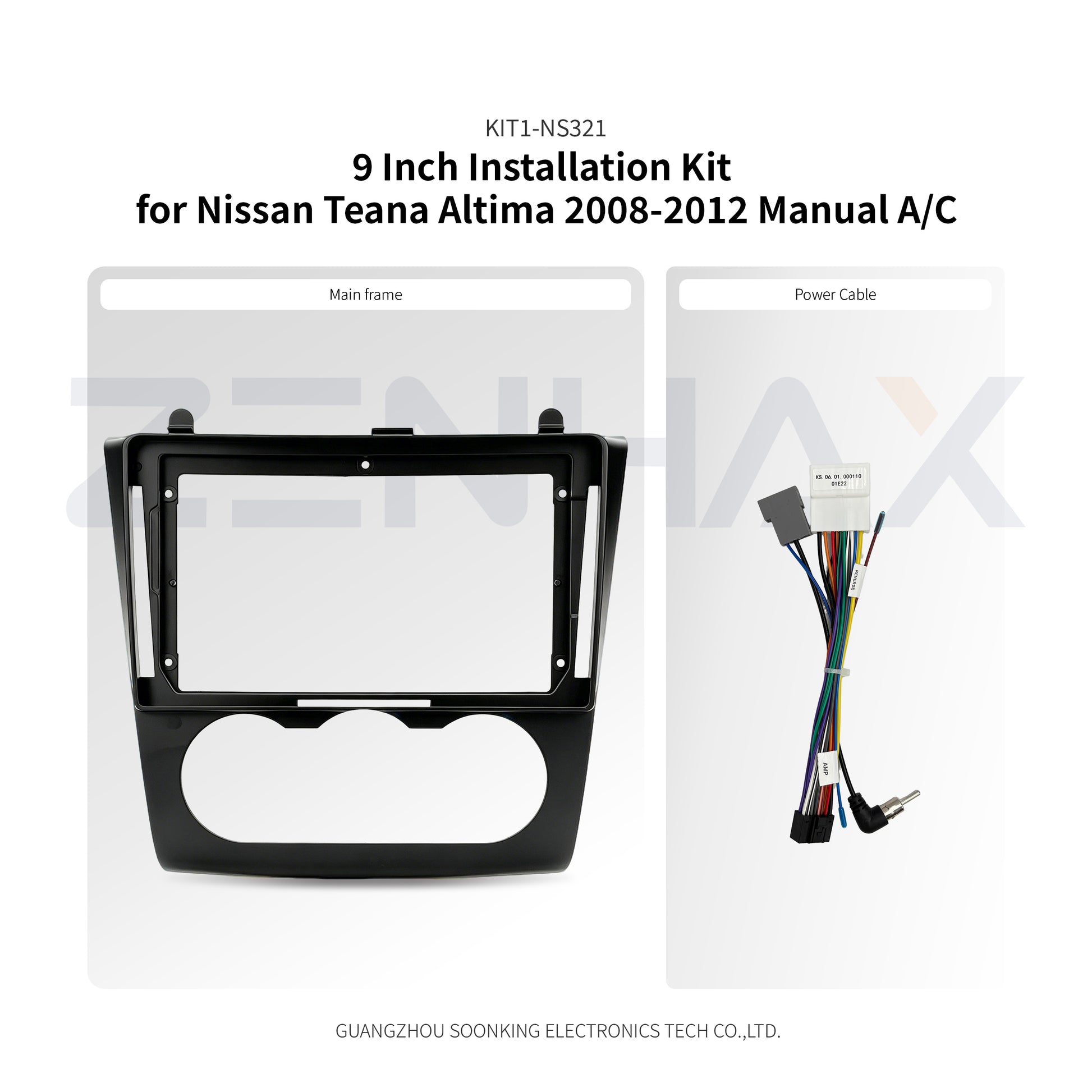 KIT1-NS321 complete installation kit for Nissan Teana/Altima 2008-2012 Manual A/C