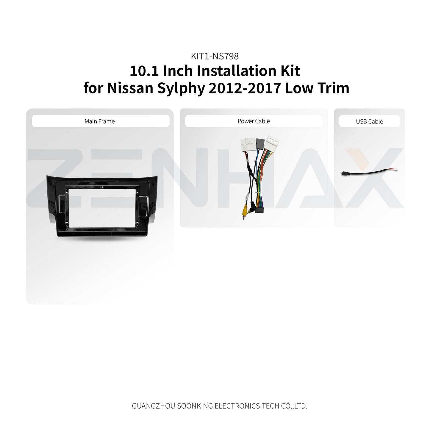 KIT1-NS798 complete installation kit for Nissan Sylphy 2012-2017 Low Trim