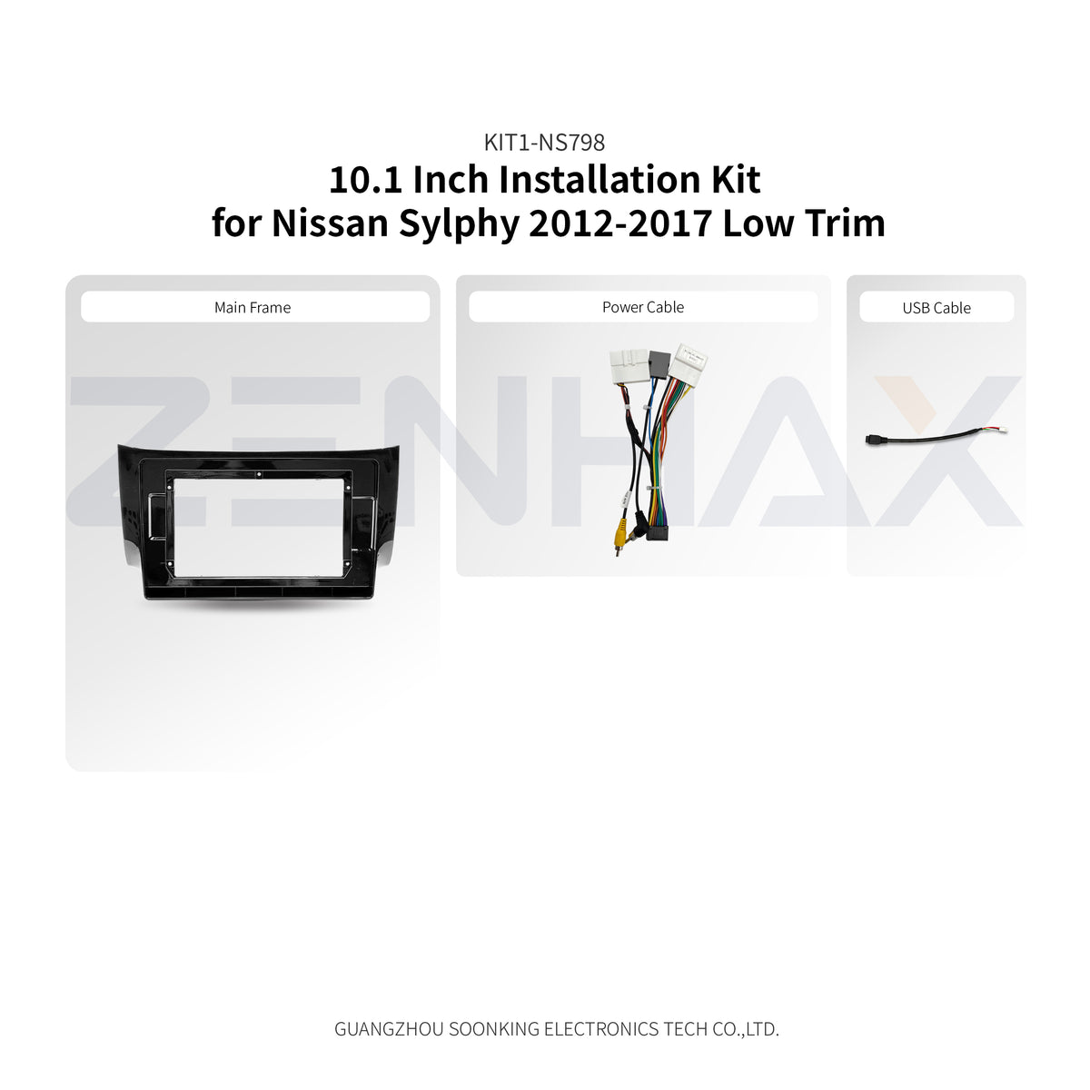 KIT1-NS798 complete installation kit for Nissan Sylphy 2012-2017 Low Trim