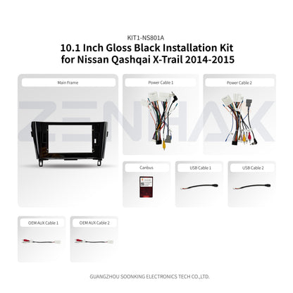 KIT1-NS801A complete installation kit for Nissan Qashqai/X-Trail 2014-2015