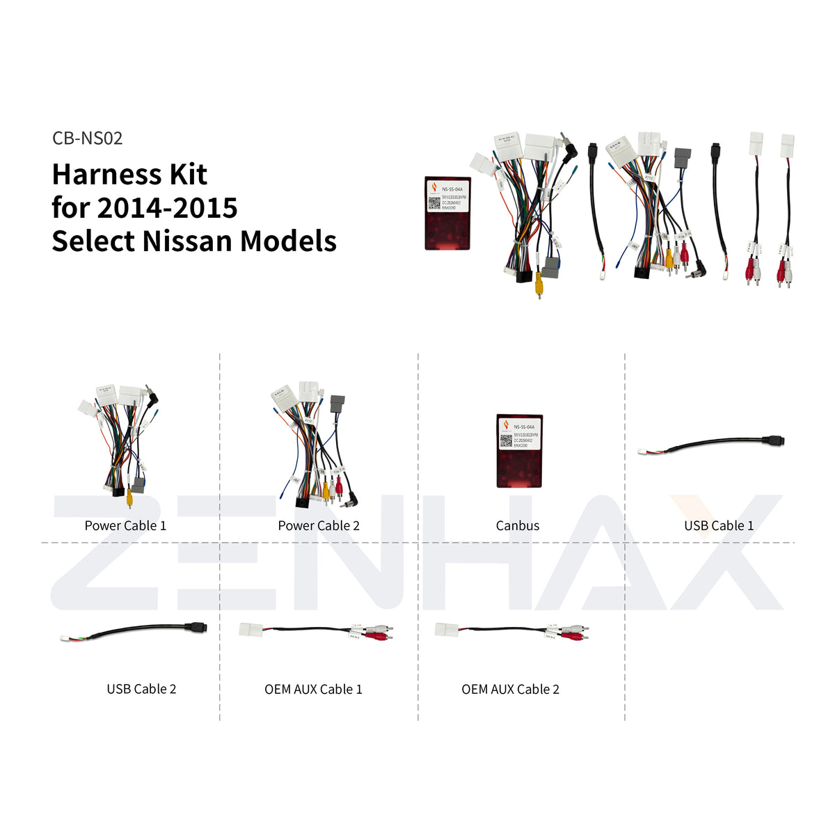 KIT1-NS801A matched wiring harness set for Nissan Qashqai/X-Trail 2014-2015