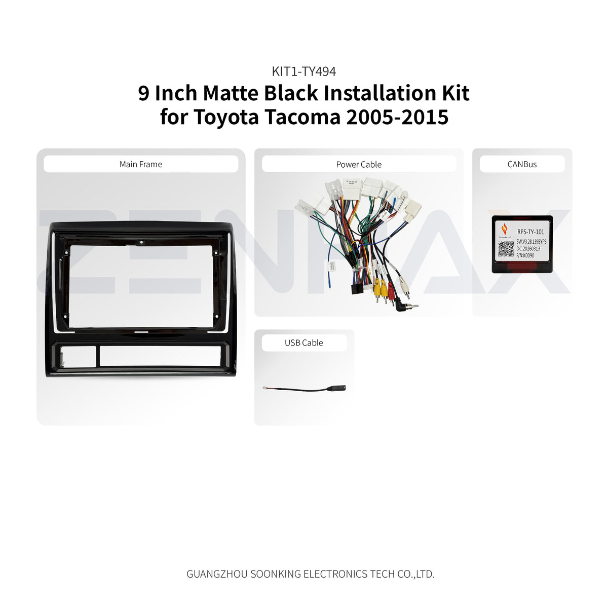 KIT1-TY494 complete installation kit for Toyota Tacoma 2005-2015